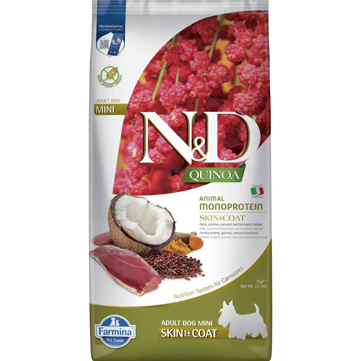 Farmina N&D Quinoa Skin & Coat kaczka adult małe rasy 7 kg