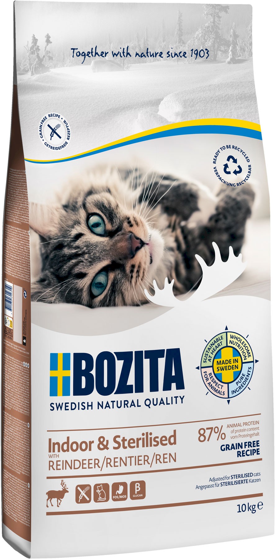 Bozita Indoor & Sterilised renifer adult 10 kg