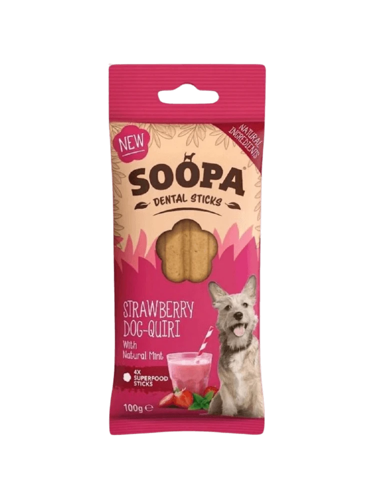 Soopa Dental Sticks mięta, truskawka 25 g × 4