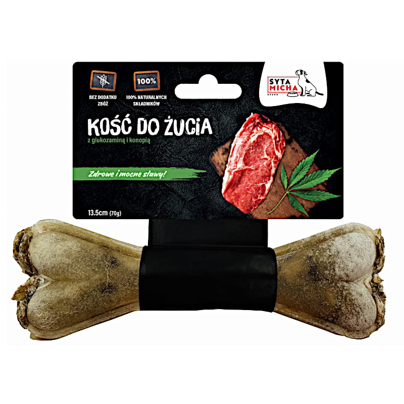 Syta Micha kość do żucia wołowina z glukozaminą i konopiami 70 g
