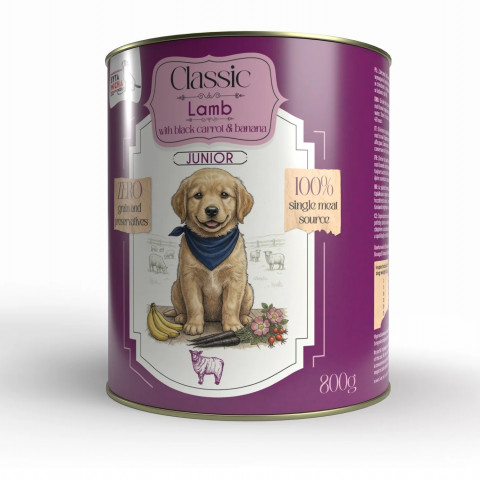 Syta Micha Classic jagnięcina z czarną marchewką junior 800 g