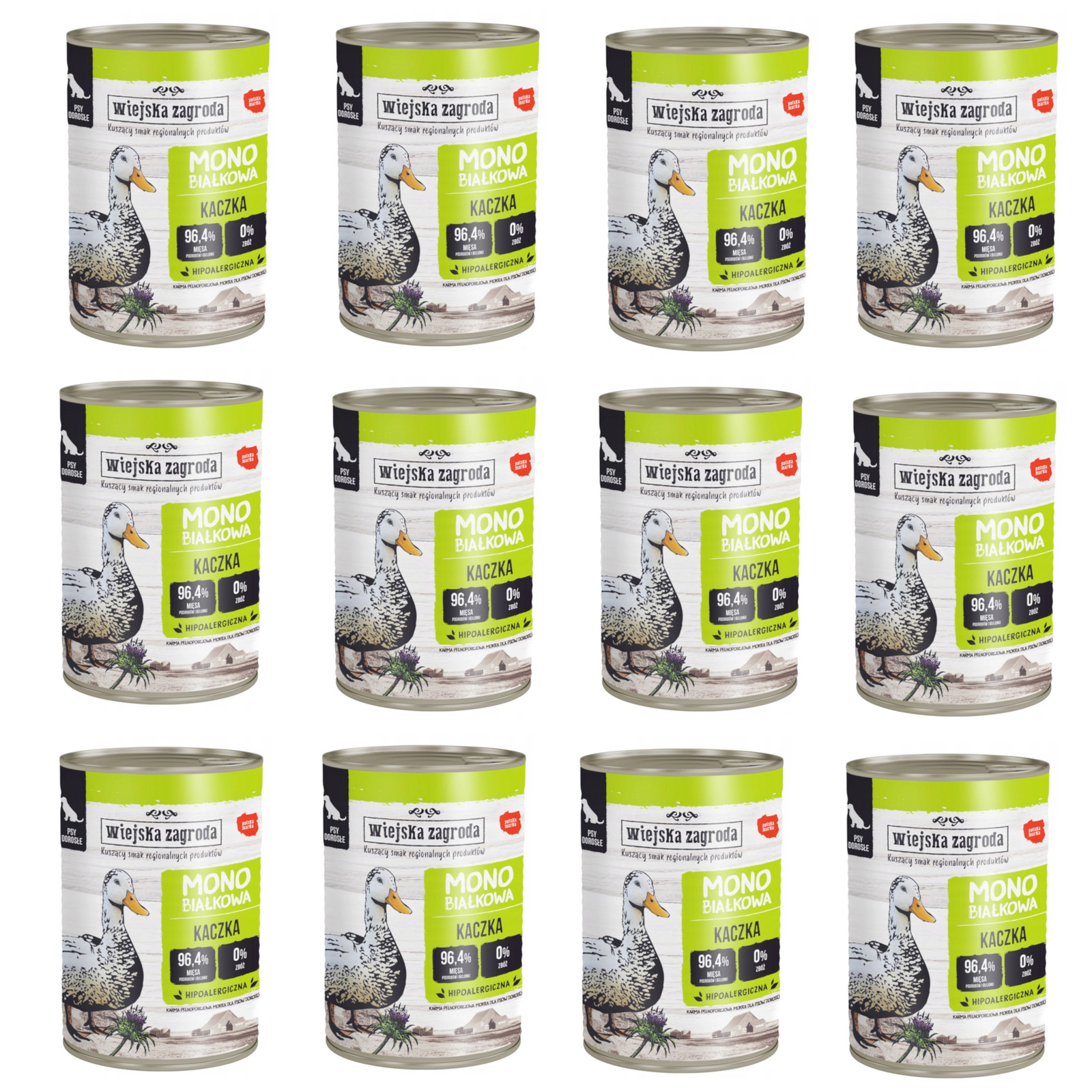 Wiejska Zagroda Monobiałkowa kaczka adult 400 g × 12