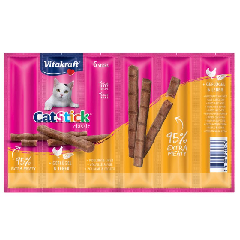 Vitakraft Cat Stick Classic drób, wątróbka 6 g × 6