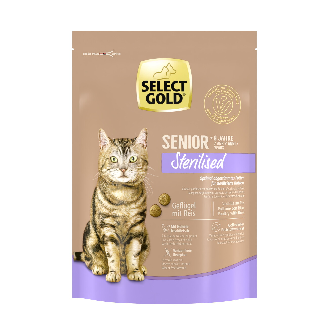 Select Gold Sterilised drób z ryżem senior 300 g