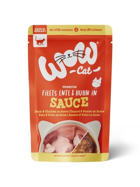 WOW Cat kaczka, kurczak w sosie adult 85 g