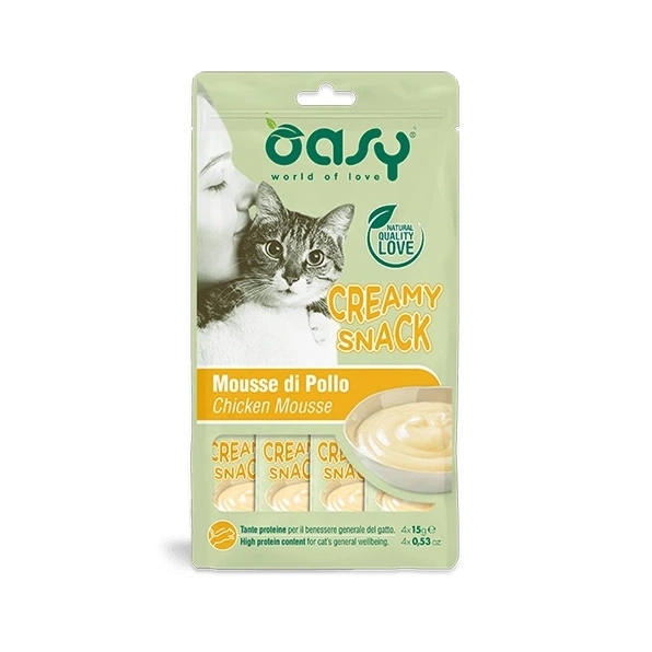 Oasy Creamy Snacks kurczak pasztet adult 15 g × 4