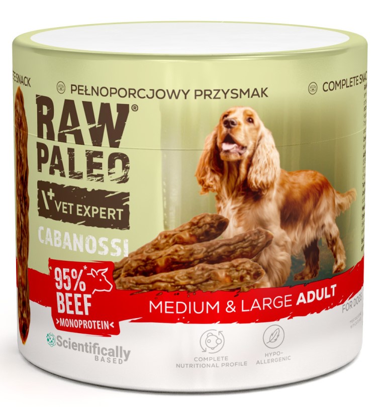 VetExpert RAW PALEO Cabanossi wołowina adult średnie i duże rasy 100 g