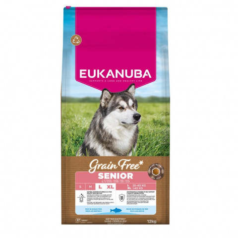 Eukanuba Grain Free ryba morska senior duże rasy 12 kg