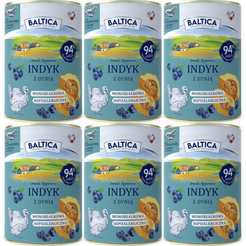 Baltica Smaki regionów indyk z dynią adult 400 g × 6