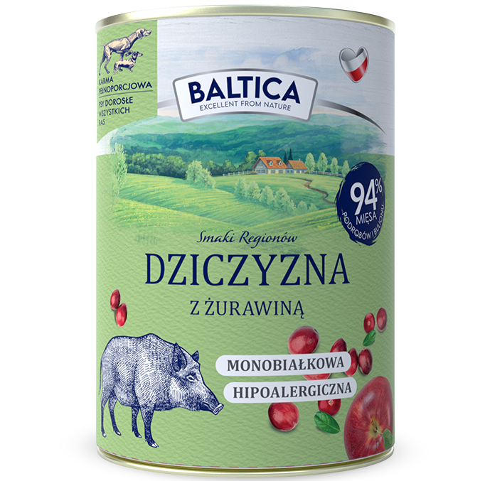 Baltica Smaki Regionów Mono dziczyzna z żurawiną adult 400 g
