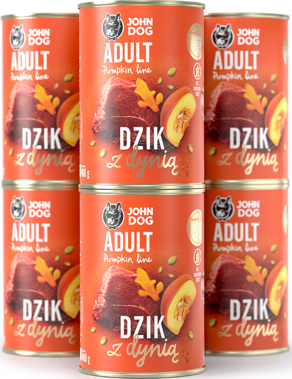 John Dog Pumpkin Line dzik adult 400 g × 6