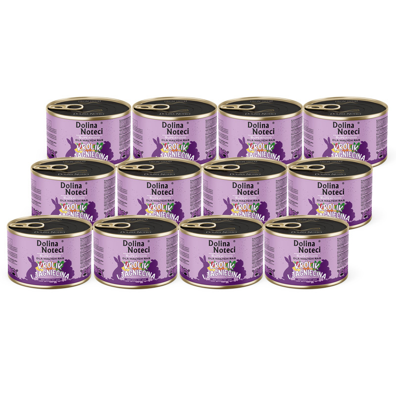 Dolina Noteci Superfood jagnięcina, królik adult małe rasy 185 g × 12
