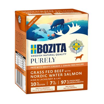 Bozita Purely wołowina, łosoś adult 370 g × 12