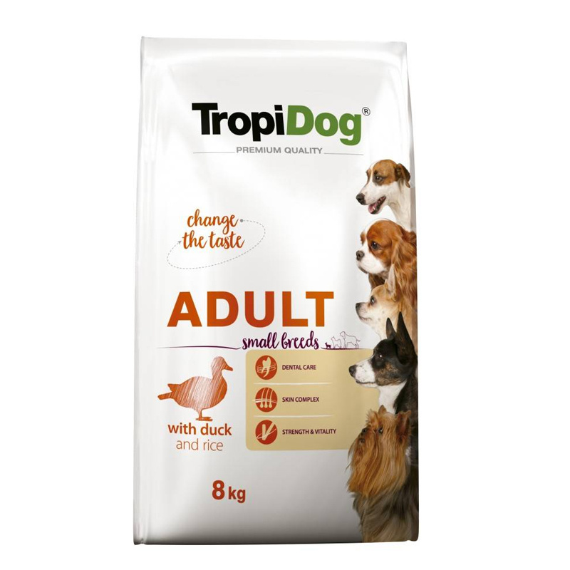 Tropidog Premium kaczka adult małe rasy 8 kg
