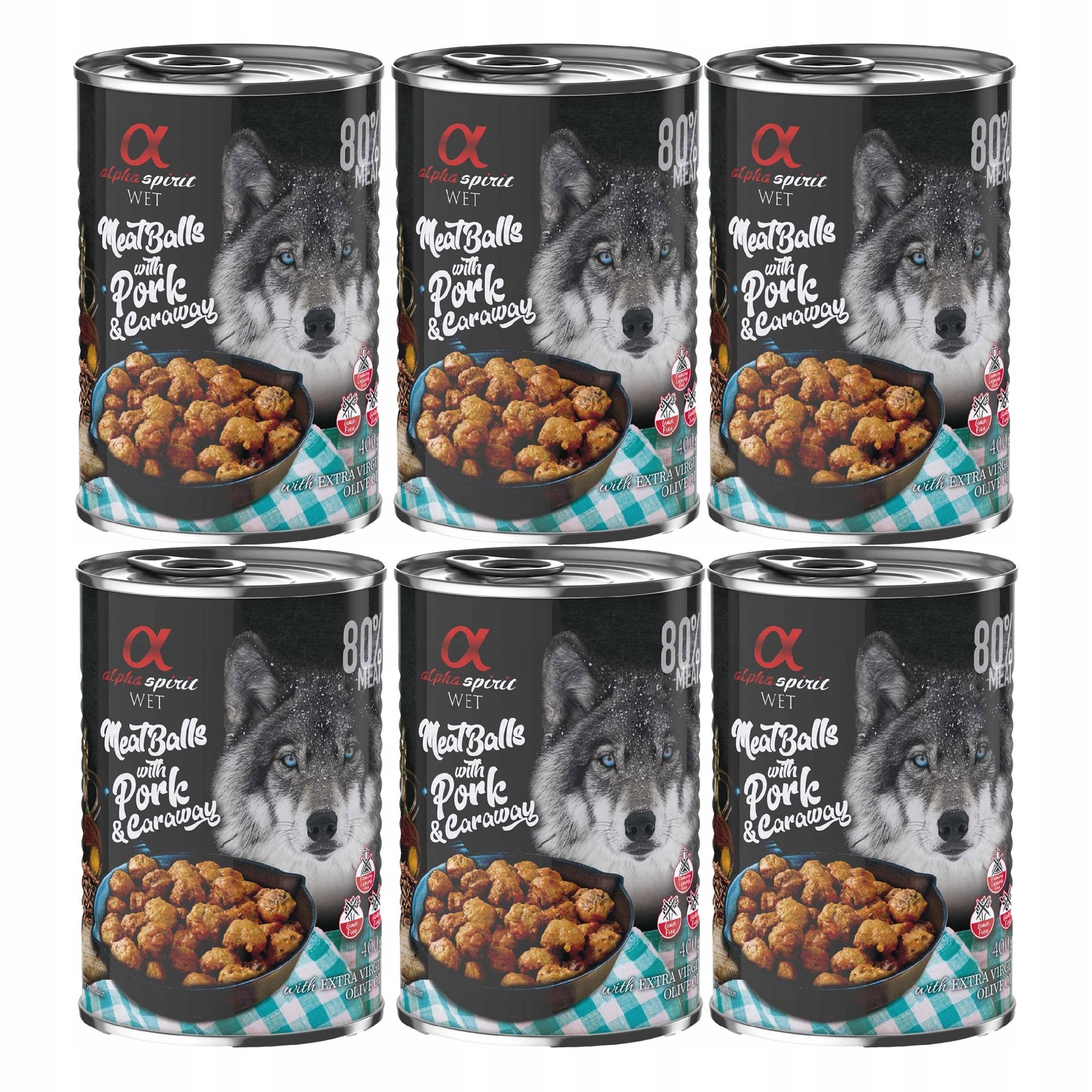 Alpha Spirit klopsiki wieprzowe 400 g × 6