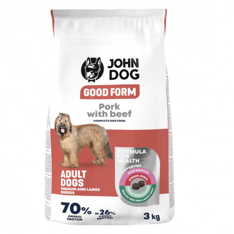 John Dog Good Form wieprzowina, wołowina adult średnie i duże rasy 3 kg