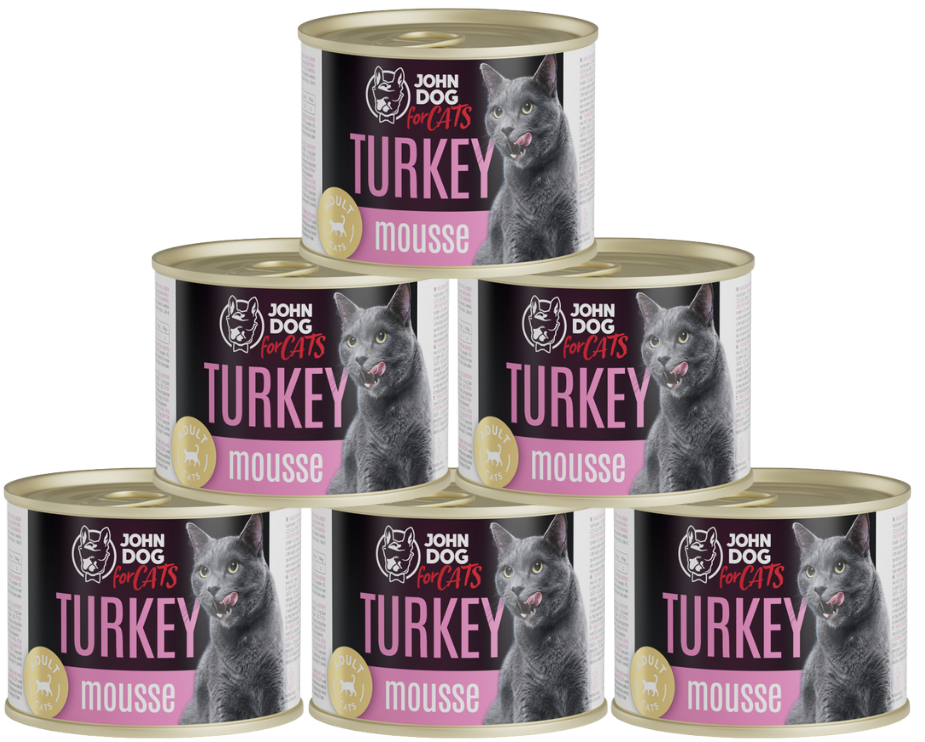 John Dog For Cats indyk pasztet adult 200 g × 6