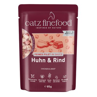 Catz Finefood Feines Filet kurczak, wołowina w sosie 85 g × 16