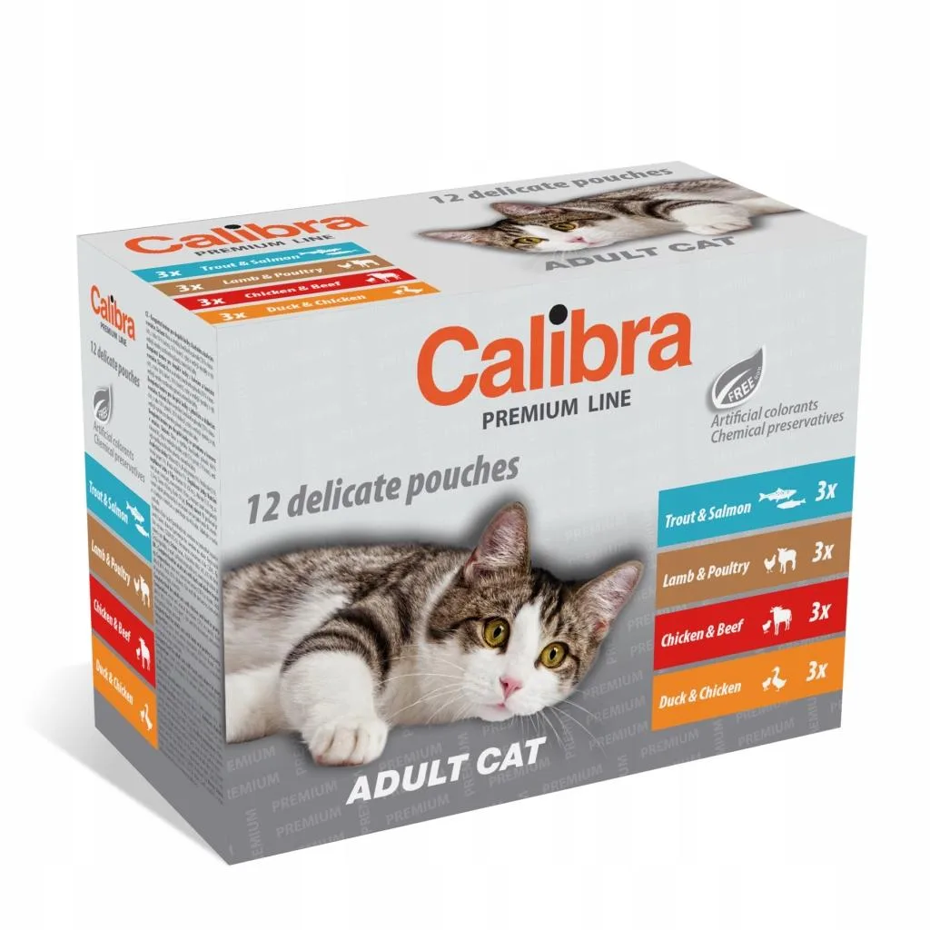 Calibra Premium Line mix smaków w sosie adult 100 g × 12