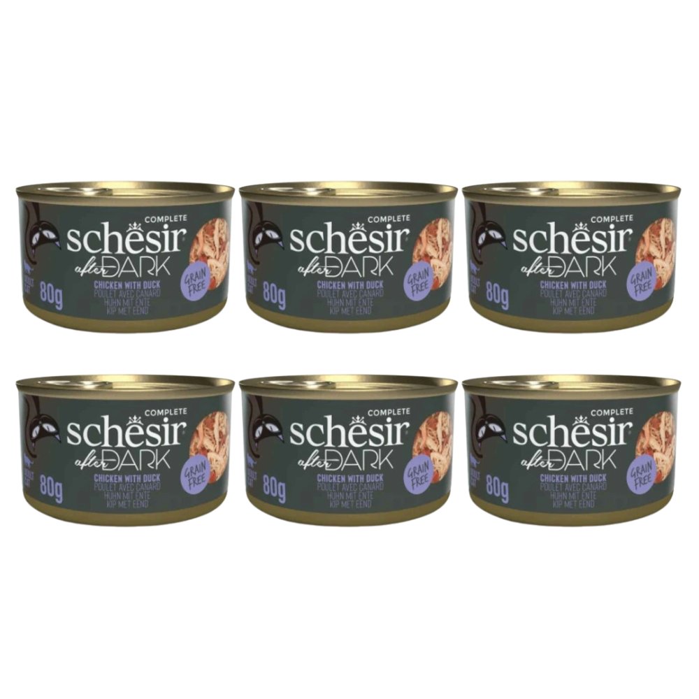 Schesir After Dark kaczka, kurczak w bulionie 80 g × 6