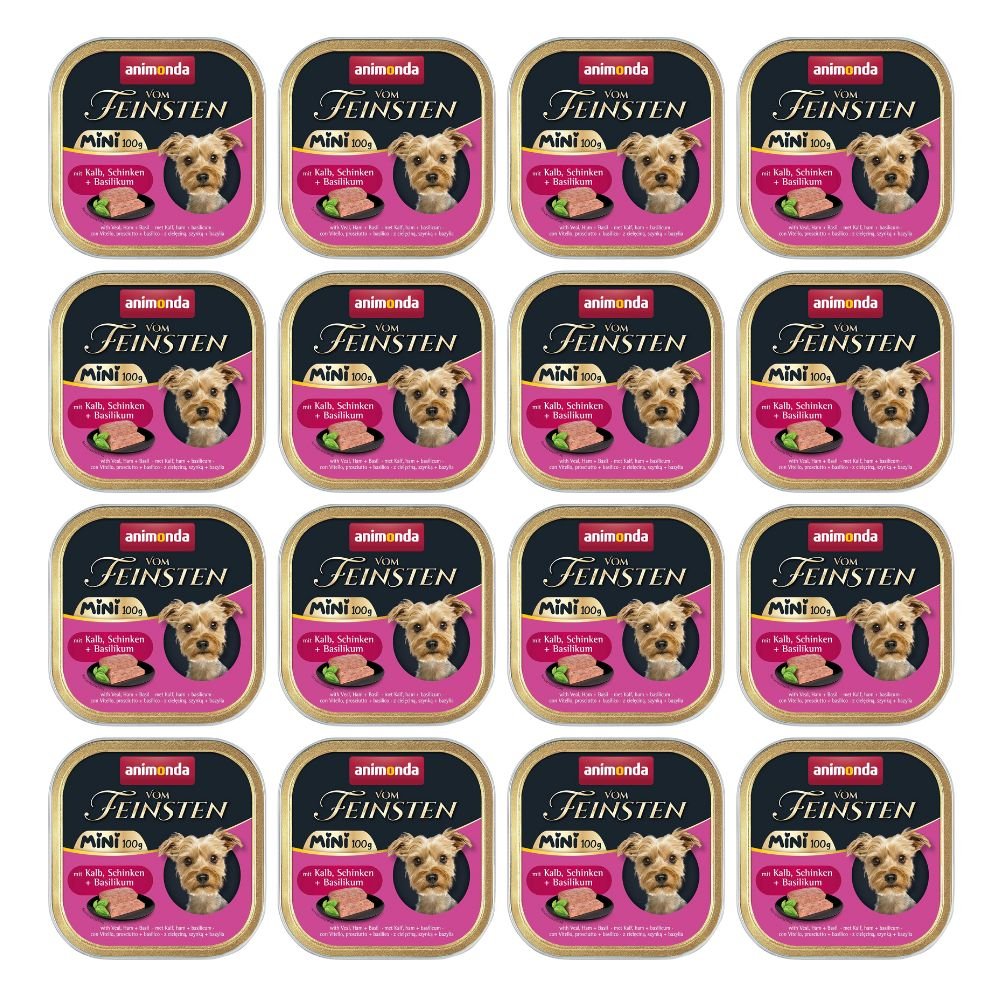 Animonda Vom Feinsten Mini cielęcina, szynka adult małe rasy 100 g × 16
