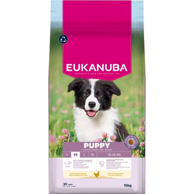 Eukanuba Premium Nutrition indyk, kurczak puppy średnie rasy 15 kg