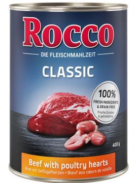Rocco Classic wołowina, serca drobiowe adult 400 g