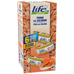 Life Cat Natural tuńczyk, łosoś w bulionie 50 g × 6