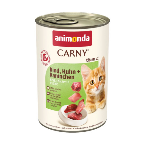 Animonda Carny królik, kurczak, wołowina pasztet kitten 400 g