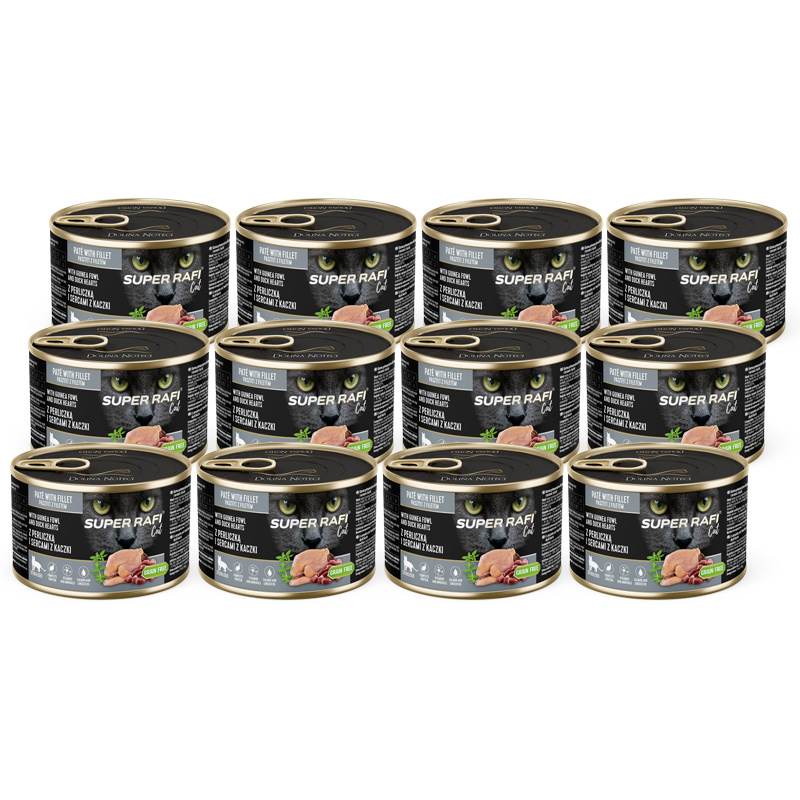 Rafi Super Rafi Cat Sterilised kaczka, perliczka pasztet 185 g × 12
