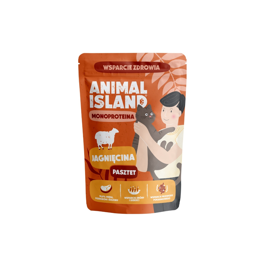 Animal Island Monoproteina Digestive Skin & Coat jagnięcina pasztet 100 g