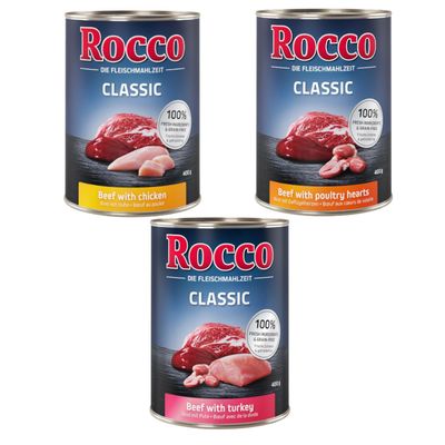 Rocco Classic drób, indyk, kurczak, wołowina adult 400 g × 6