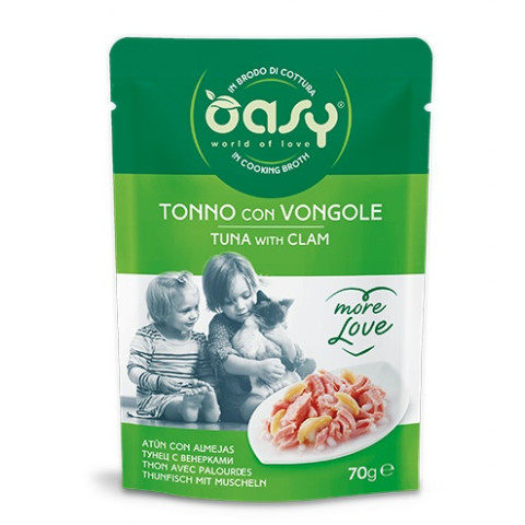 Oasy More Love Digestive, Sensitive małże, tuńczyk w bulionie adult 70 g