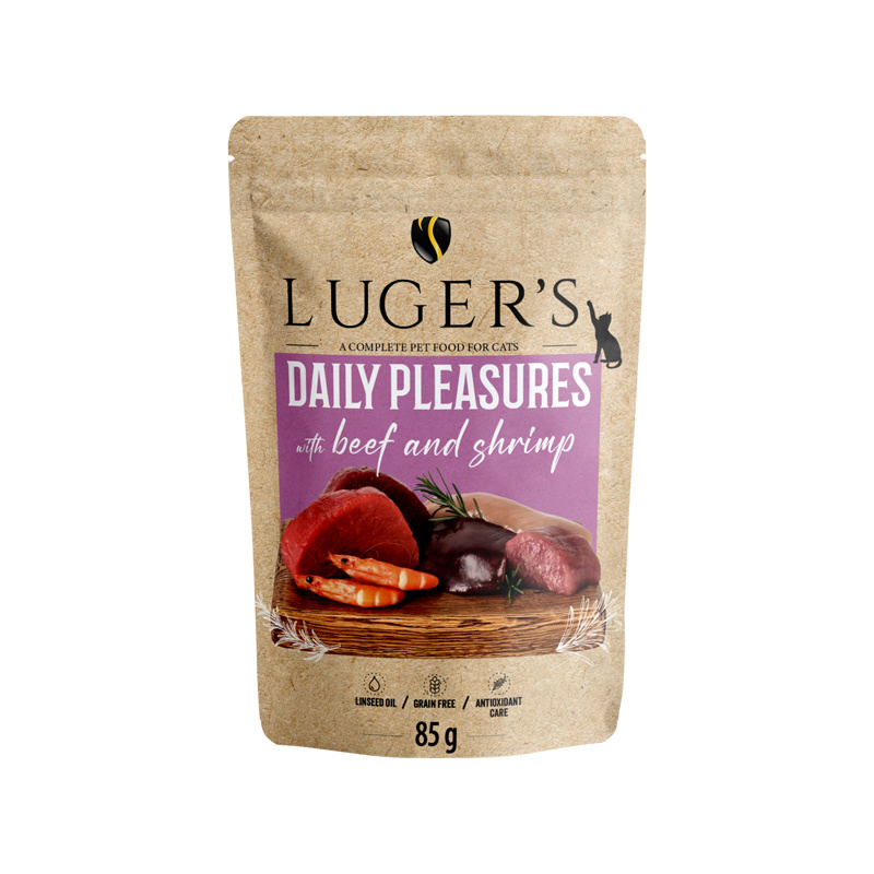 Luger's Daily Pleasures krewetki, wołowina adult 85 g