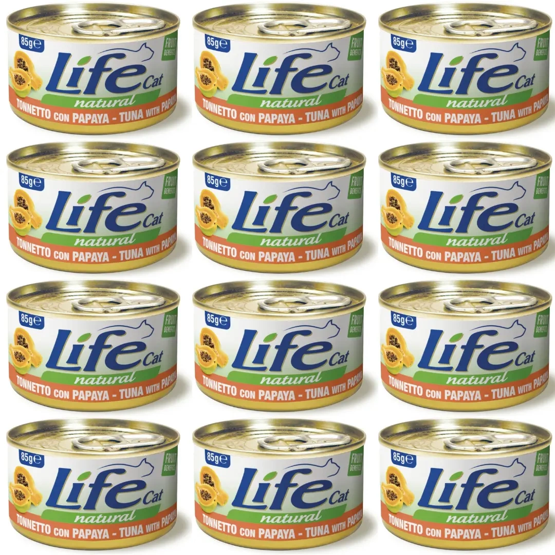 Life Cat natural tuńczyk z papają 85 g × 12