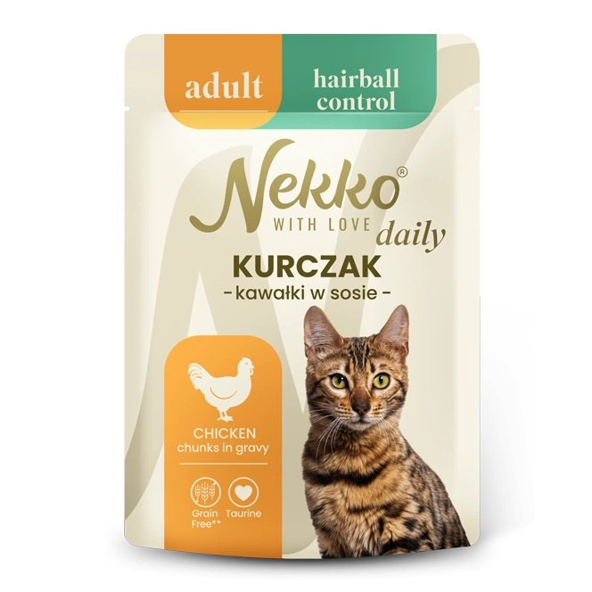 Nekko Daily Hairball kurczak w sosie adult 85 g