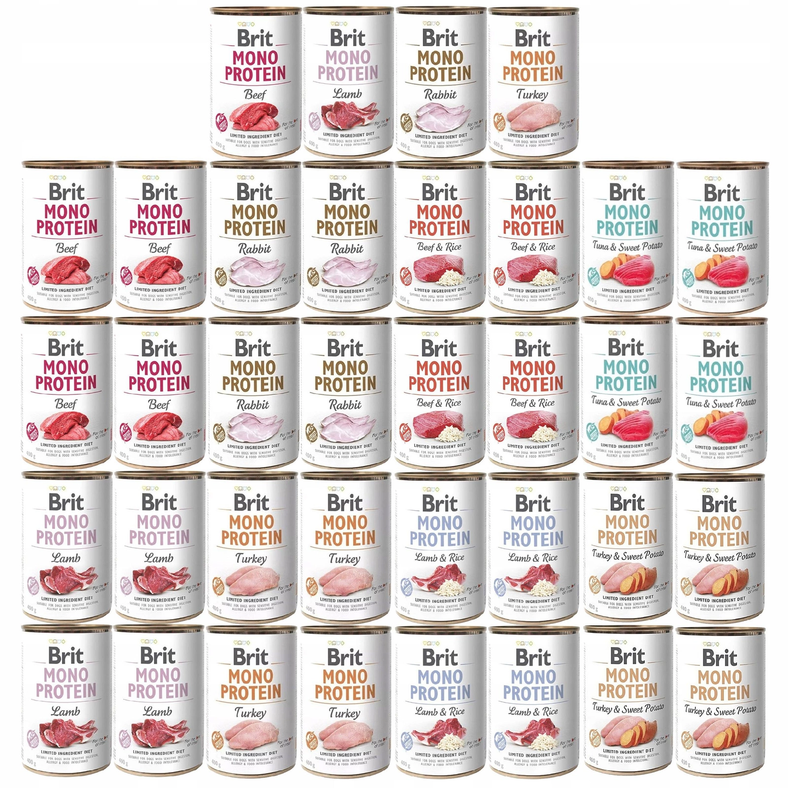 Brit Mono Protein jagnięcina, wołowina 400 g × 36