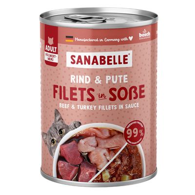 Sanabelle All Meat indyk, wołowina w sosie adult 380 g × 6