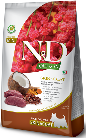 Farmina N&D Quinoa Skin & Coat jeleń adult małe rasy 800 g