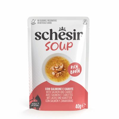 Schesir Soup łosoś z marchewką w bulionie adult 40 g × 12