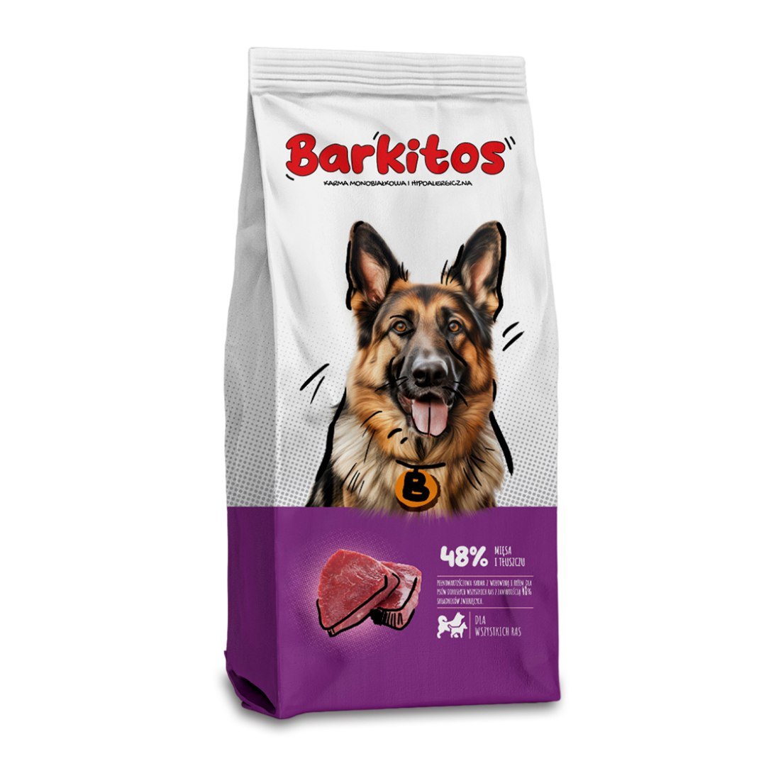 Barkitos wołowina z ryżem adult 18 kg