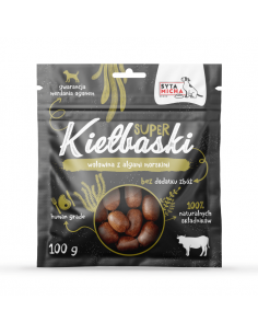 Syta Micha Super Kiełbaski wołowina z algami morskimi 100 g