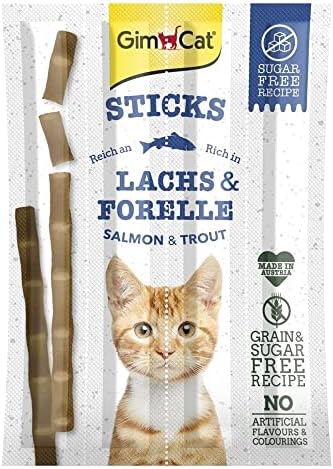 GimCat Sticks pstrąg, łosoś 5 g × 4