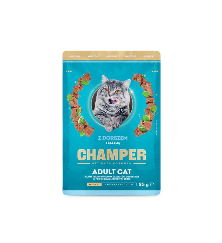 Champer dorsz z bazylią w sosie adult 85 g