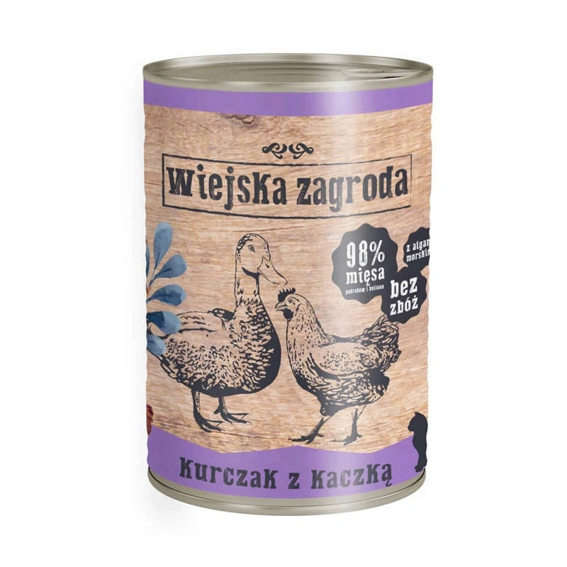 Wiejska Zagroda Digestive Sensitive kurczak z kaczką pasztet adult 400 g