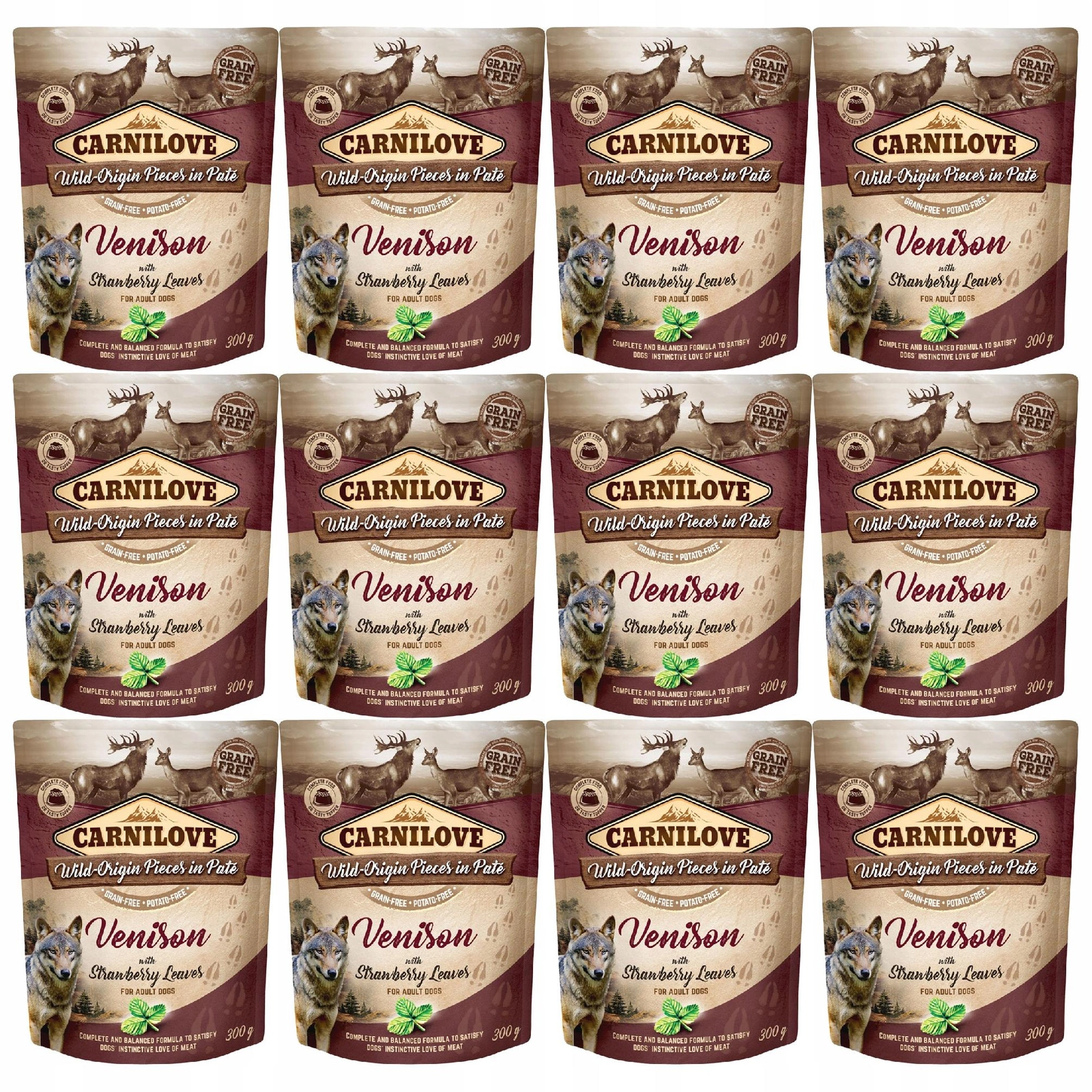 Carnilove dziczyzna z liśćmi truskawki 300 g × 12