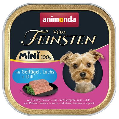 Animonda Vom Feinsten drób, łosoś adult małe rasy 100 g × 64