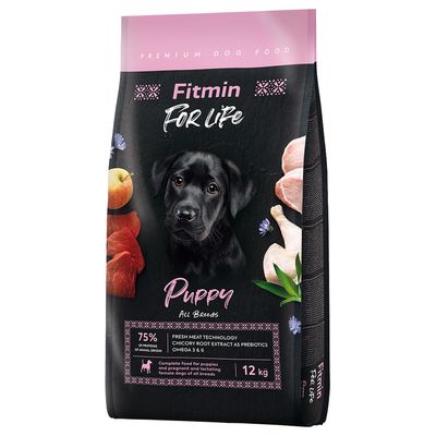Fitmin Dog For Life kurczak, wieprzowina, wołowina puppy 12 kg