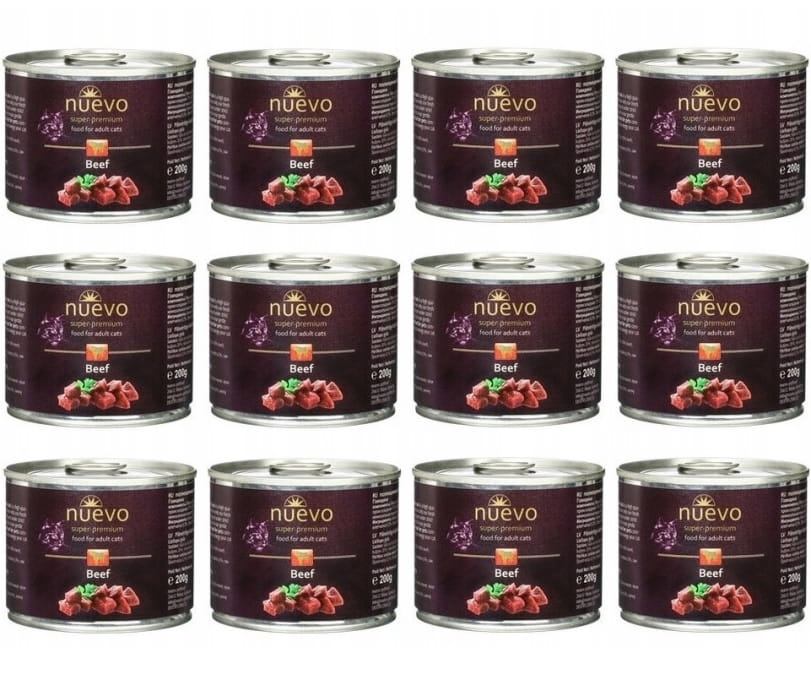 Nuevo wołowina kawałki adult 200 g × 12
