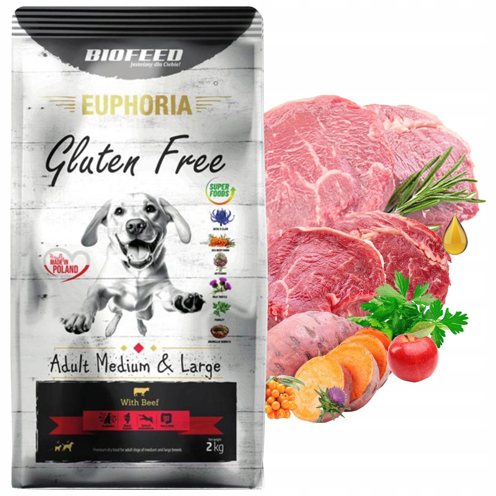 BioFeed Euphoria wołowina średnie rasy, duże rasy 12 kg